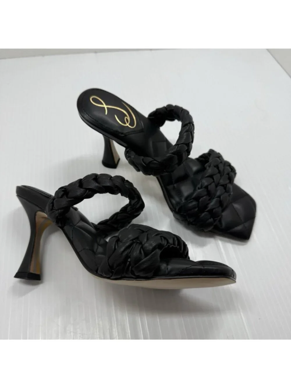 Sam Edelman Womens Meghan Braided Sandals Size 8 Black Quilted Boho Resort NWT